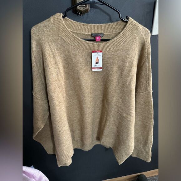 Vince Camuto Crew Neck Extended Shoulder Seamed Cozy Statement Sweater NWT XL - Picture 4 of 5